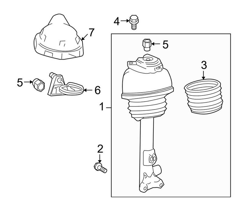 Mercedes Suspension Strut Bellows - Front 2123230592